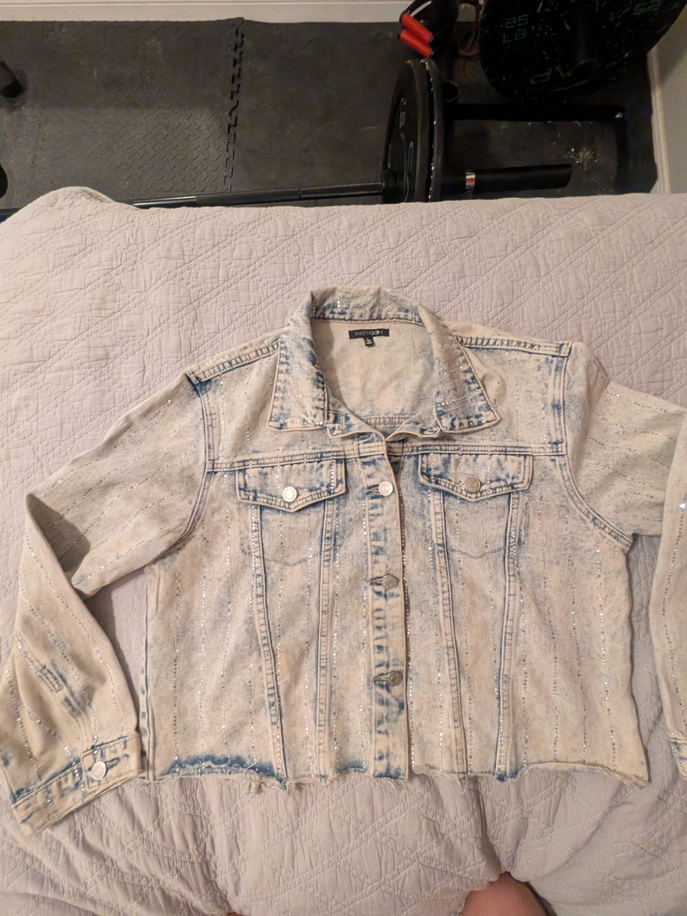 Embellished Crystal Denim Jacket
